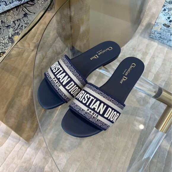 Christian Dior Navy Blue Dway Sandals - Picture 4 of 9